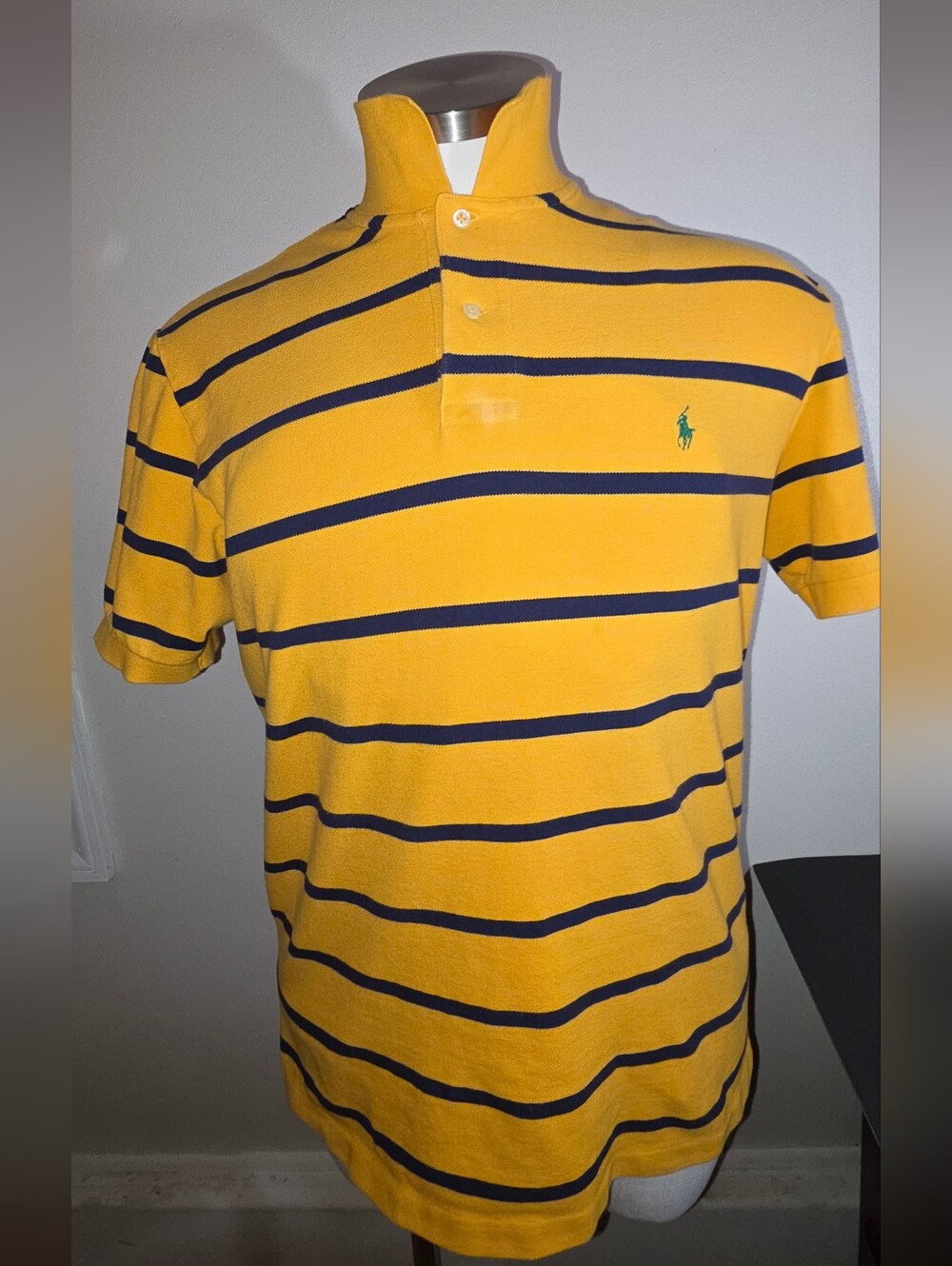 Polo by Ralph Lauren Yellow with Navy Stripes Men’s Polo